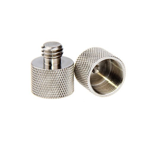 CAMVATE 2 Pieces 3/8"-16 Male to 5/8"-27 Female Thread Adapter for Microphone Mounts and Stands