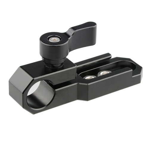 CAMVATE Single 15mm Rod Clamp with Cold Shoe (Black Wingnut)