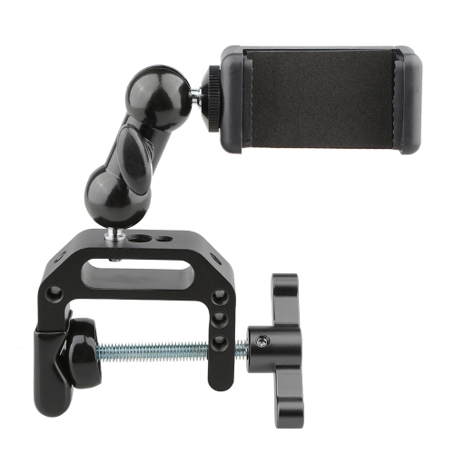 CAMVATE C-clamp Bracket with Ball Head Mount Cell Phone Clip (Black T-handle)