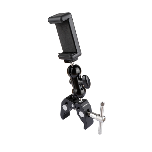 360 Rotating Mount Stand Holder Bracket w/Super Clamp for Cell Phone iPhone