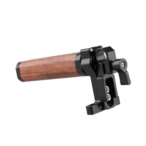 CAMVATE Camera Cage Top Handle Wooden Grip With 15mm Rod Clamp & Shoe Mount
