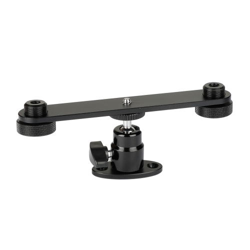 CAMVATE 1/4" Ball Head With Wall Mount & T-bar Bracket With Double Microphone Mounts
