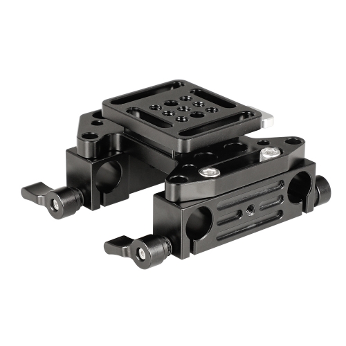 CAMVATE Quick Release V-Lock Mounting Battery Plate With 15mm Dual Rod Clamp Adapters