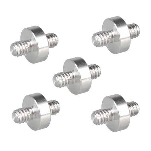CAMVATE 1/4"-20 Male to 1/4"-20 Male Thread Double-ended Screw Adapter (5 Pieces)