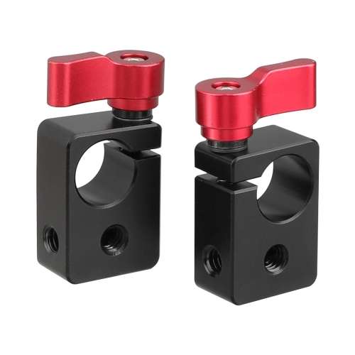 CAMVATE 15mm Single Rod Clamp With Red Ratchet Locking Knob (2 Pieces)