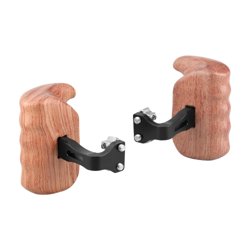 CAMVATE Wooden Handgrip With Invertible 1/4" Thumbscrew Connection For DSLR Camera Cage Rig (A Pair)