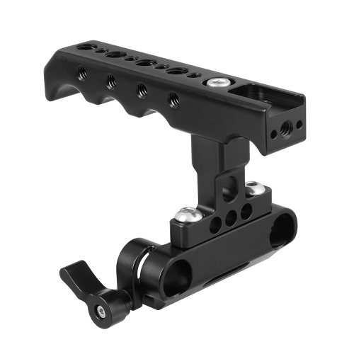 CAMVATE Top  Side Cheese Handgrip With 15mm Dual Rod Clamp Adapter For DSLR Camera Cage Rig