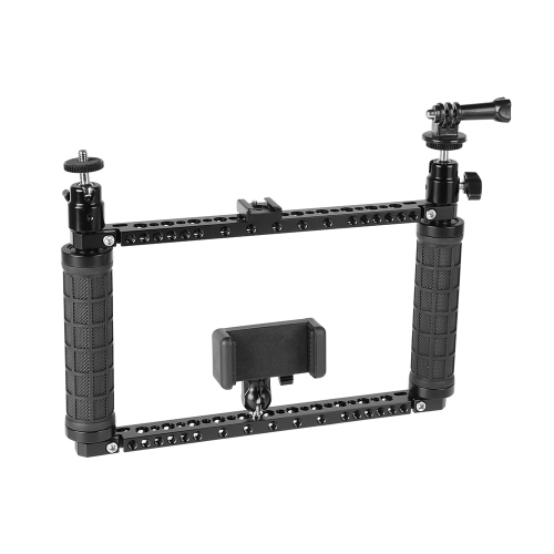CAMVATE Rubber Handle Bracket Support Rig With Mobile Phone Clip & Monopod Mount For GoPro HD HERO 1 2 3 4 Camera