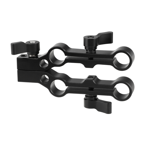 CAMVATE Multifunction 15mm Dual-port Rod Clamp Railblock Adapter Double Set For Camera Cage Rod System (Two in One)