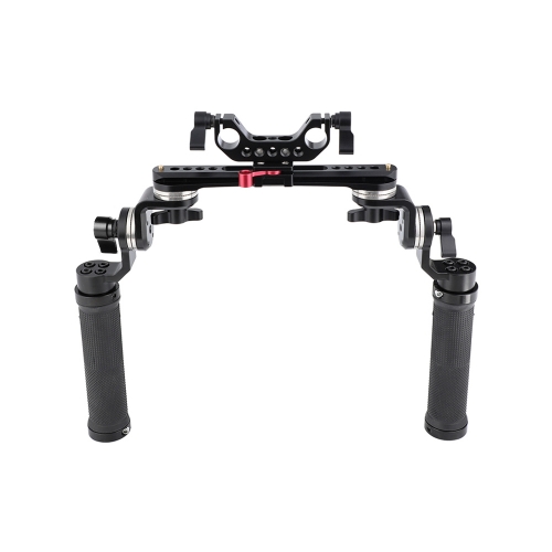 CAMVATE Rubber Handheld Rig With ARRI Rosette Connection & NATO Rail & 15mm Dual Rod Adapter For Shoulder Mount Rig