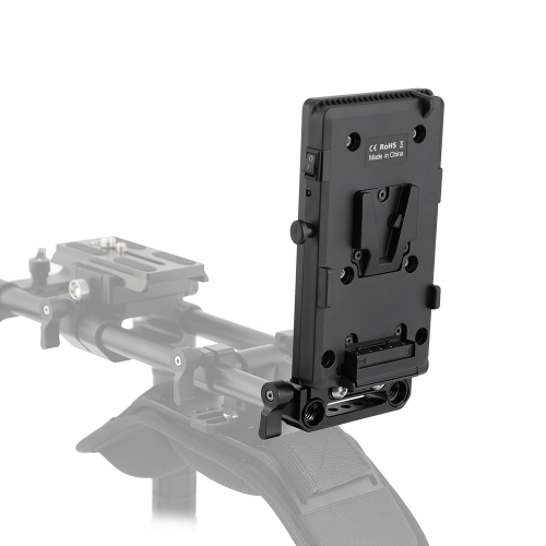 CAMVATE Quick Release V Lock Power Splitter Plate + Battery Cheese Plate With 15mm Rail Block Rod Clamp