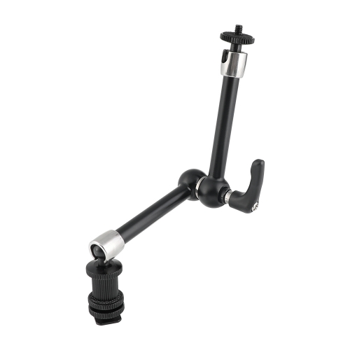 CAMVATE 11" Articulating Magic Arm With 1/4" Ball Heads & Strengthened Central Lock Knob + Shoe Mount Adapter (Upgraded Version)