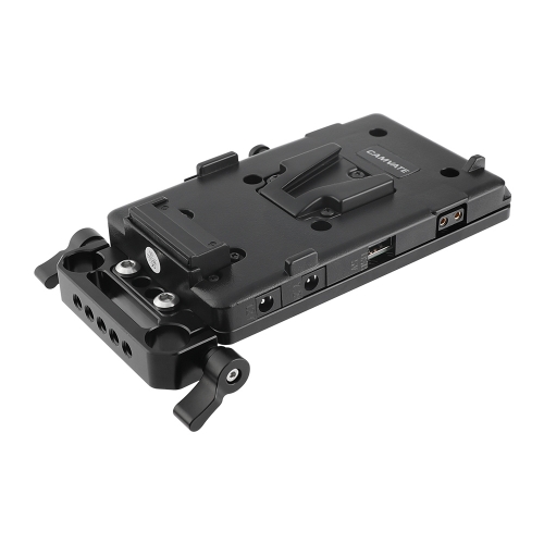 CAMVATE V Lock Mounting Plate Power Splitter Adapter with Battery Backboard Cheese Plate & 15mm Rod Clamp