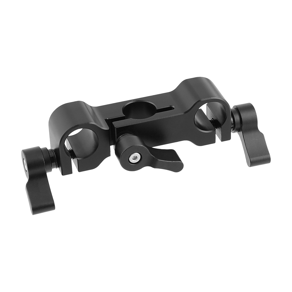 CAMVATE Standard 15mm Railblock Clamp 3-Port For DSLR Camera Rod Supporting  System