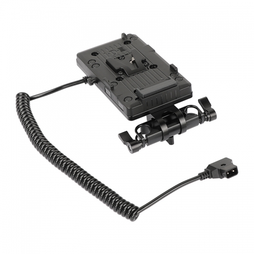 CAMVATE IDX P-V2 Quick Release V Mount Camera Plate With Power Splitter Outlet Cable & Rotatable 15mm Rail Blocks