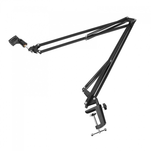 CAMVATE Professional Microphone Stand Boom Arm Suspension Scissor Arm Stand With Mounting C Clamp Base
