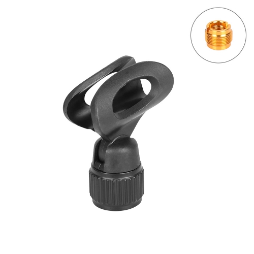 CAMVATE Universal Mini Microphone Clip Holder For Mic Stand With 5/8" Male To 3/8" Female Metal Mic Screw Adapter