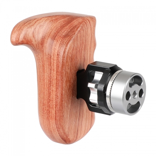 CAMVATE Left Side Wooden Grip With M6 ARRI Rosette & 1/4" Mounting Points