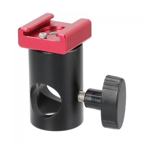 CAMVATE Light Stand Head With Red Cold Shoe Mount Adapter For Supporting Monitor / Smartphone