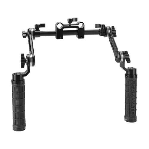 CAMVATE Adjustable Rubber Handgrip Kit With ARRI Rosette Magic Arm & Adjustable Central 15mm Railblock Adapter For Shoulder Rig