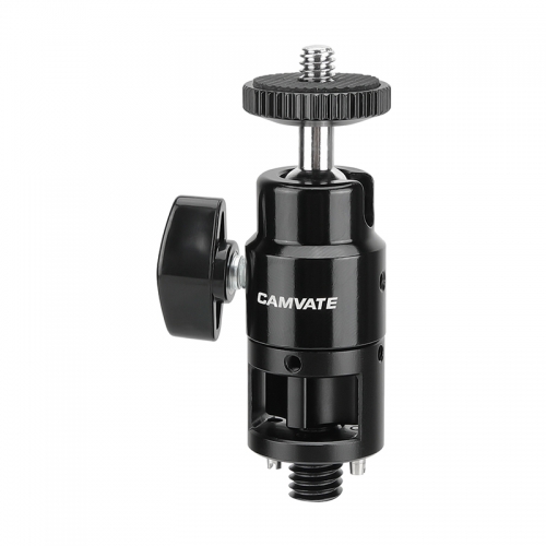 CAMVATE Adjustable Ball Head Support Holder With 1/4"-20 Thumbscrew Mount & ARRI Locating Pins 3/8"-16 Thread Screw