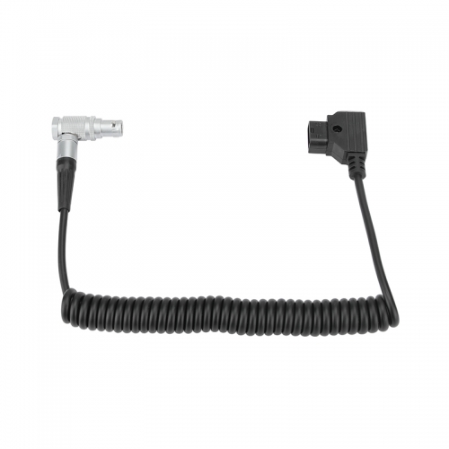 CAMVATE Coiled D-Tap To Right-Angle 4 Pin Power Cable For Canon C300 Mark II