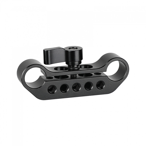 CAMVATE Standard 15mm Dual-rod Holder Clamp With Central Lock Knob And 1/4"-20 Thread Holes