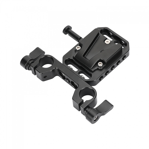 CAMVATE Handy V Lock Female Quick Release Battery Plate With 15mm Railblock Rod Holder For Camera Cage Rig / Shoulder Mount Rig