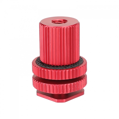 CAMVATE Camera Hot Shoe Mount To 1/4"-20 Female Thread Screw Adapter For DSLR Camera Rig (Red)