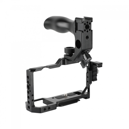 CAMVATE Sony ZV-E10 Cage Rig Full Frame (Exclusive Use) With Quick Release NATO Top Handle & Protective Wire Clamp