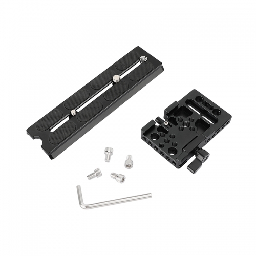 Camvate Standard Manfrotto Quick Release Baseplate Assembly With Mm Dual Rod Clamp Base