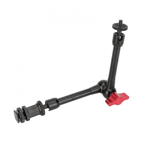 CAMVATE 11" Articulating Arm with Shoe Mount Adapter (Red Locking Knob)