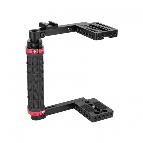 CAMVATE Camera Cage with Rubber Side Handgrip for Large DSLRs & Mirrorless Cameras