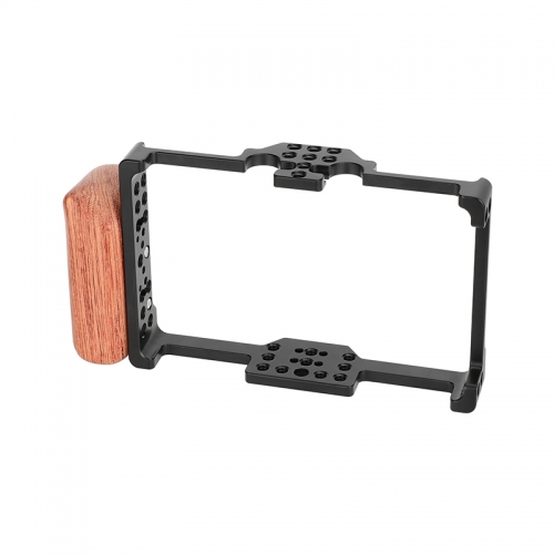 CAMVATE Full Cage with Wooden Handgrip for FeelWorld FT6/FR6 5.5" Monitor