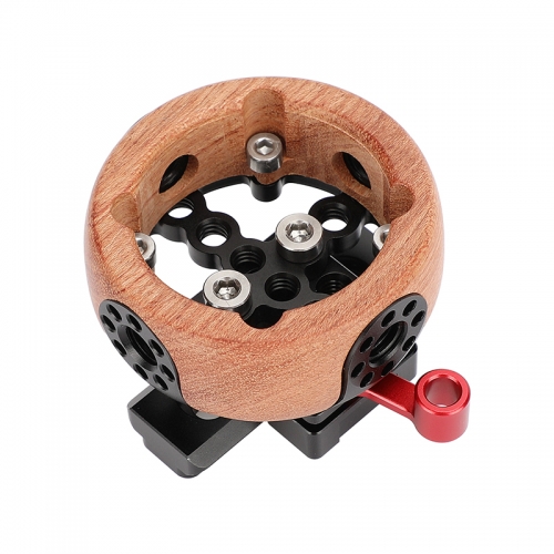 CAMVATE Wooden Handgrip with NATO Clamp and 2.36" Rail (Round)