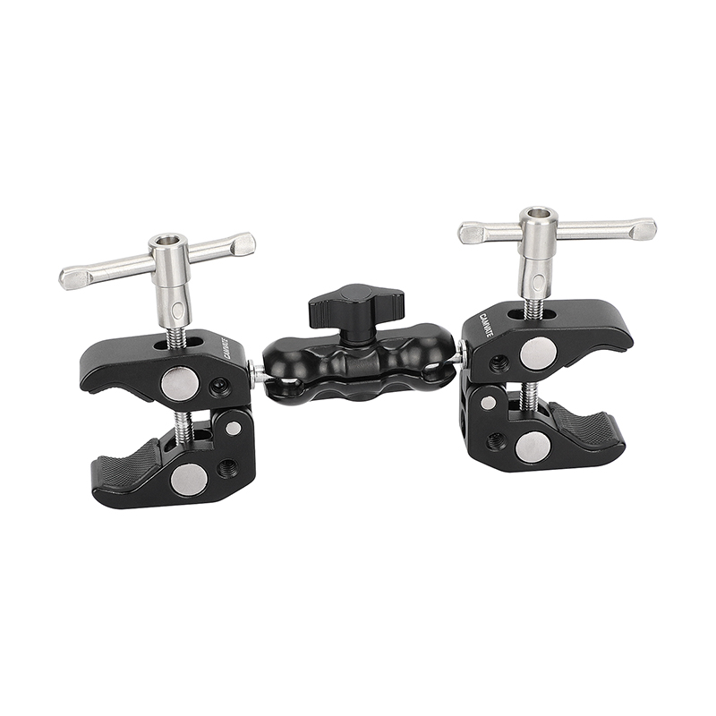 CAMVATE Two Super Clamps with Double Ball Head Mount